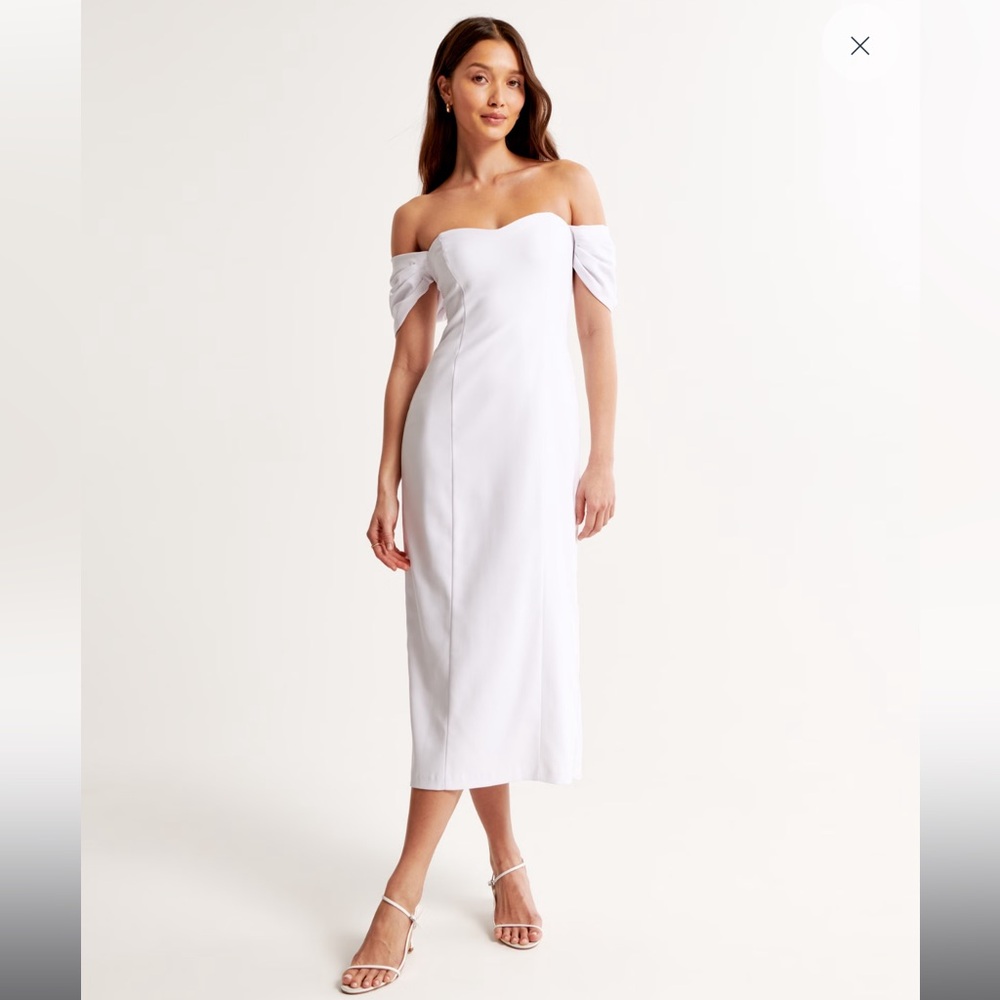 Clean Off-The-Shoulder Midi Dress